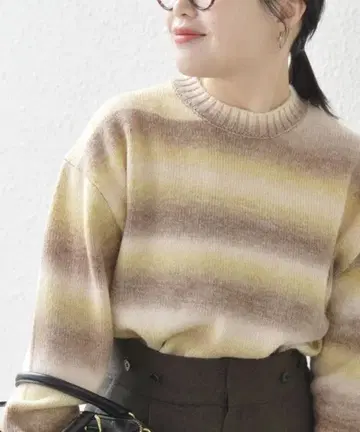 SHIPS 손세탁 가능 랜덤 그라데이션 컬러 크루넥 남녀 공용