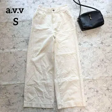 [ a.v.v ] 아베베 하이웨스트 와이드 팬츠 화이트 팬츠 화이트 S