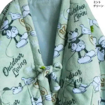 미키 디즈니 플리스 반텐 짱짱코 도테라 홈웨어 그린