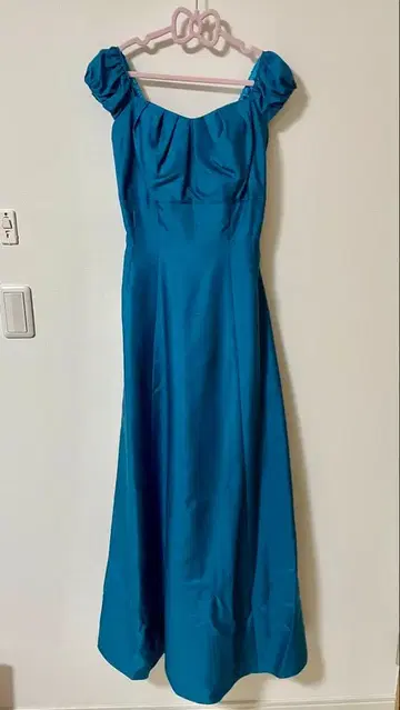 쥬네 비비안 블루 퍼프 슬리브 롱 드레스 9호