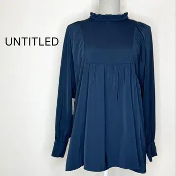 untitled 프릴 넥 돌먼 슬리브 새틴 블라우스