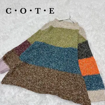 [ C O T E ] 긴팔 스웨터 튜닉 컬러풀 니트 빈티지 개성
