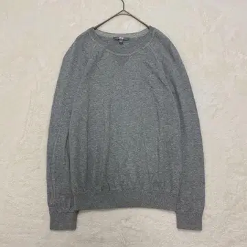 유니클로 코튼 캐시미어 스웨터/래글런 슬리브 얇은 소재 크루넥 긴팔