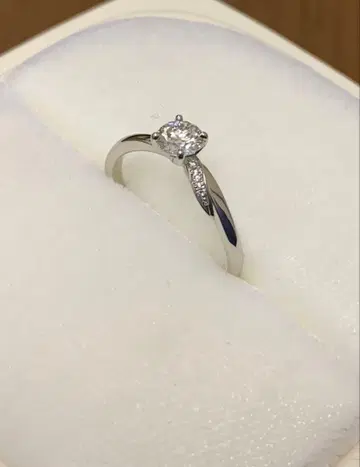 플라티나 싱글 볼 다이아몬드 반지 0.38ct F/VVS1/3EX