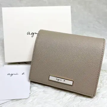 [ 미사용품 ] 에네스베 agnes b. 접이식 지갑 베이지
