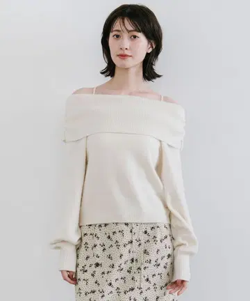 라쿤 혼방 백리본 니트 코코딜