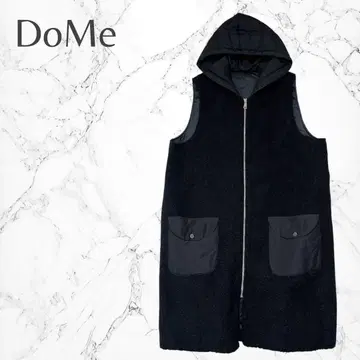 돔 보아 후드 부착 롱베스트 베스트 이소재 집업 하나 갖고 싶은 블랙