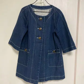 데님 노카라 자켓 버튼 포함