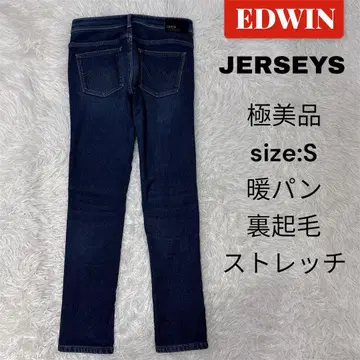 EDWIN JERSEYS 데님 S 웜 팬츠 속기모 스트레치 짙은 파랑