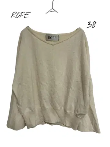 ROPE V넥 니트 상의 아이보리 38