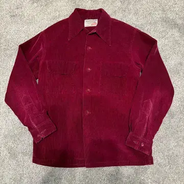 40s 50s 코듀로이 셔츠 와인 레드