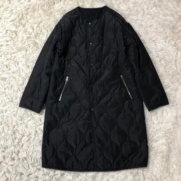 MACPHEE 퀼팅 코트 리버서블 충전솜 코트 파이핑 롱