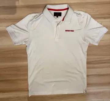 BRIEFING 화이트 피케 셔츠 반팔 M