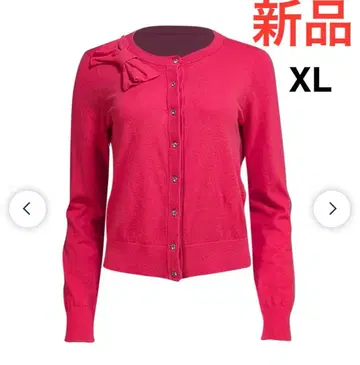 [ 미사용 새상품/XL ] 케이트 스페이드 리본 x 비쥬 가디건 핑크