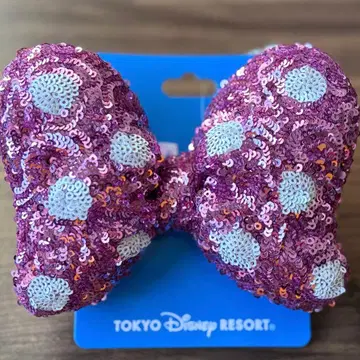 [ 새상품 ] 디즈니 머리끈 미니 리본 스팽글 핑크