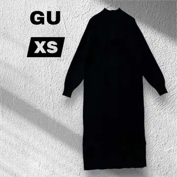 [ GU ] 맨투맨라이크 하이넥 원피스/니트 원피스 XS