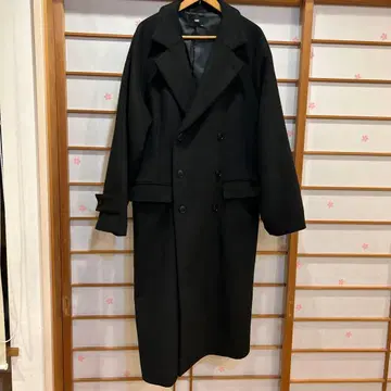 HARE 블랙 더블 브레스트 체스터 코트 L(남성용)