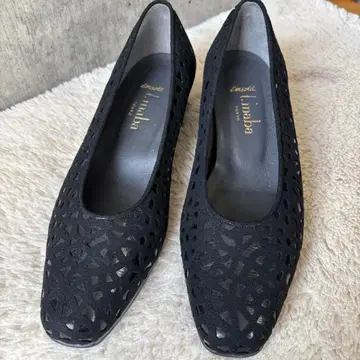 티 이나바 t.inaba 스웨이드 펌프스 블랙 엠보 무늬 24cm