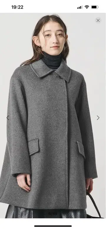 새상품 유나이티드 애로우즈 2WAY 컬러 미들 코트 그레이 34