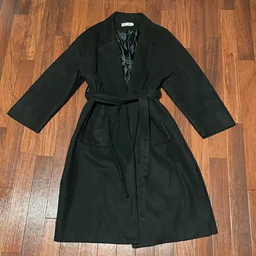 블랙 벨트 롱 코트