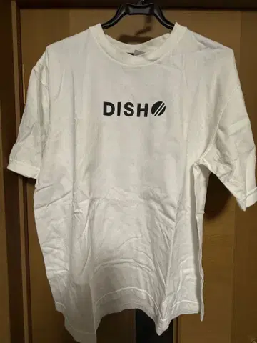 DISH 화이트 T셔츠 증명사진 프린트