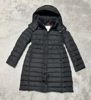 블랙 후드 부착 다운 자켓