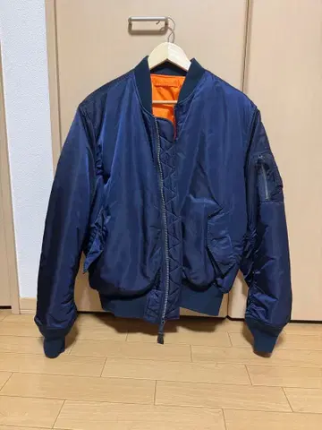 avirex 리버서블 MA-1 자켓 네이비 오렌지