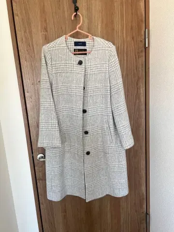 SHIPS MANTECO 그레이 계열 체크 롱 코트