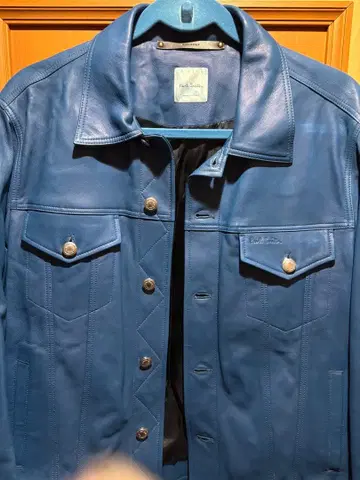 Paul Smith 파랑 가죽 자켓 초레어