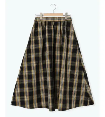 사만사 모스모스 패턴 모듬 턱 스커트 차콜 그레이