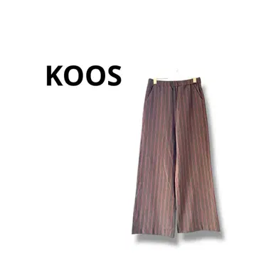 [ 코스 ] 슬랙스 와이드 팬츠 스트라이프 브라운 36