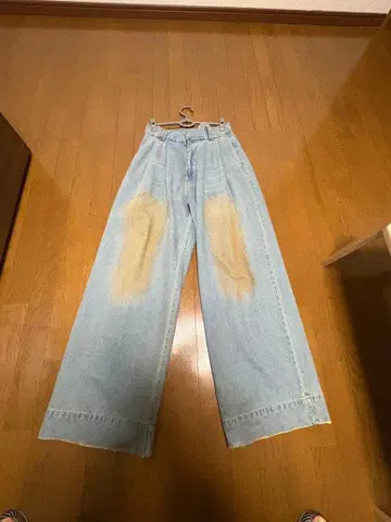 SOERTE 와이드 팬츠 라이트 블루 M.L 상당