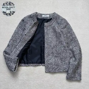 NATURAL BEAUTY BASIC 노카라 자켓 트위드 레어 L