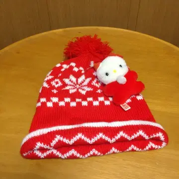 SANRIO 키티 니트 모자 & 마스코트