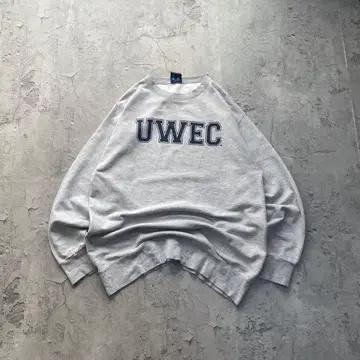 USA 구제 의류 UWEC 프린트 맨투맨 트레이닝복 그레이 XL 사이즈