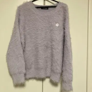 MARY QUANT 퍼플 샤기 니트 스웨터