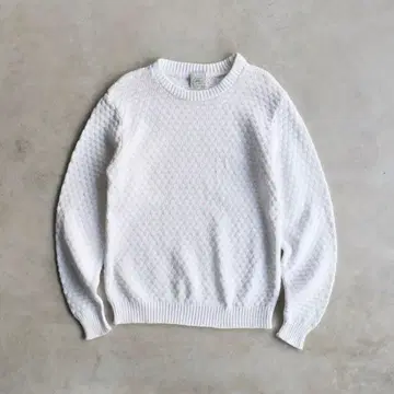 90s 알프스 팝콘 니트 스웨터 화이트 M USA 빈티지