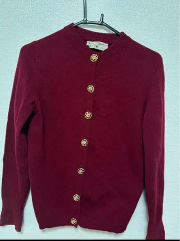 Hawico 빈티지 가디건 그레이 골드 버튼 scotland