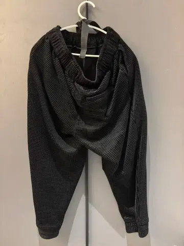 블랙 체크 무늬 와이드 팬츠