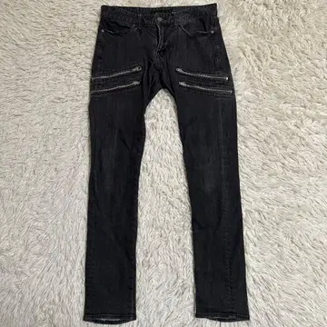 [ FUGA ] 푸가 데님 스키니 블랙 44 M y2k 지퍼