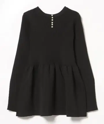 블랙 리브 니트 플레어 긴팔 BEAMS heart