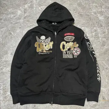 y2k 00's 시크 스타일 스컬 후드 부착 후드티 플리스 보아 a17