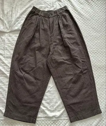 츠쿠로이 삼밸리 츠쿠로이 와이드 팬츠 가을/겨울 개더 하운드투스