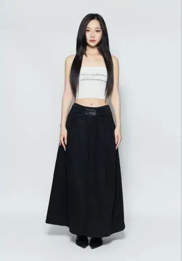 THEREDTHREAD S tucked denim 2 S 롱 스커트