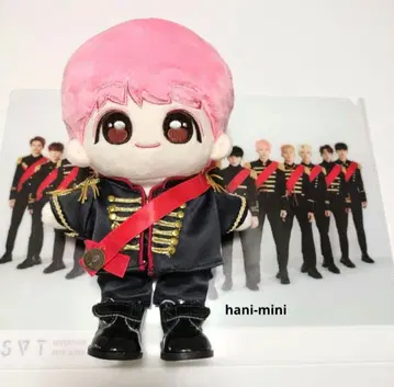 SEVENTEEN 정한 봉제 인형 20cm 군복 핑크 머리