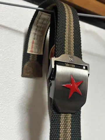 tough product military 붉은 별 벨트 카키 밀리터리