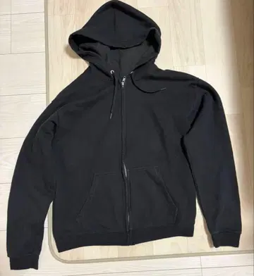 Hanes 블랙 풀 집업 후드티