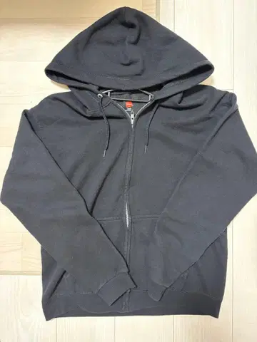 Hanes 블랙 풀 집업 후드티