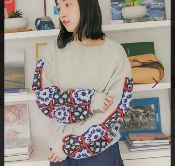 니코앤드 크로셰 콤비 풀오버