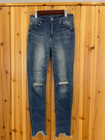 JEANASIS 프레이드 크러쉬 스키니 데미지 데님